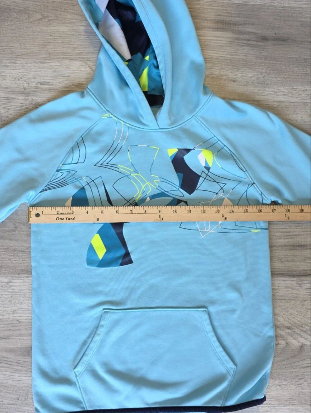 Under Armour Youth Large Aqua ColdGear Graphic Hoodie
